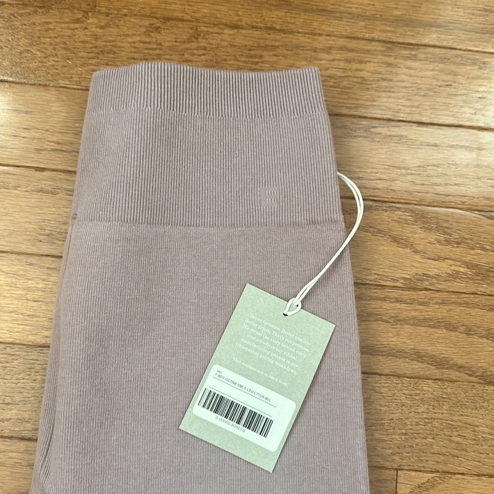 Everlane NWT Seamless Leggings Organic light purple ribbed - Picture 8 of 9